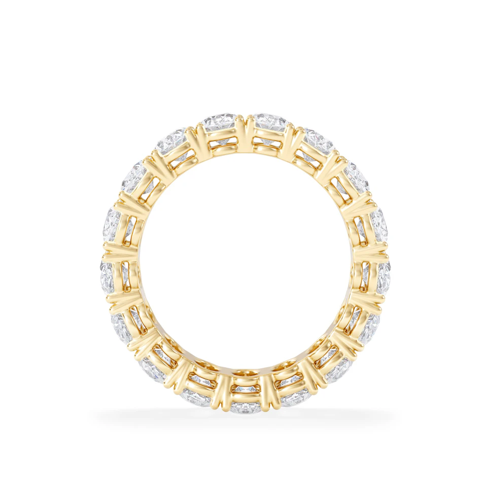 LUXE 5.00ct Lab Diamond Eternity Ring with IGI Certified Oval-Cut Diamonds in 18K Yellow Gold