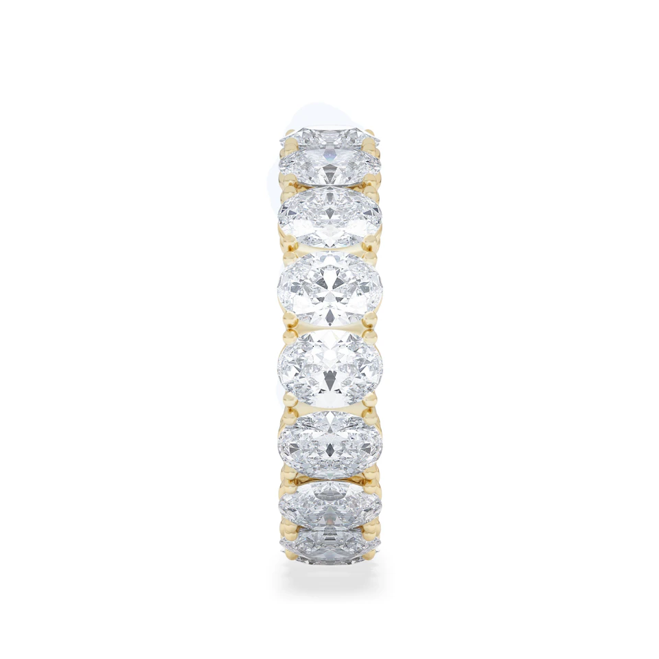 LUXE 5.00ct Lab Diamond Eternity Ring with IGI Certified Oval-Cut Diamonds in 18K Yellow Gold