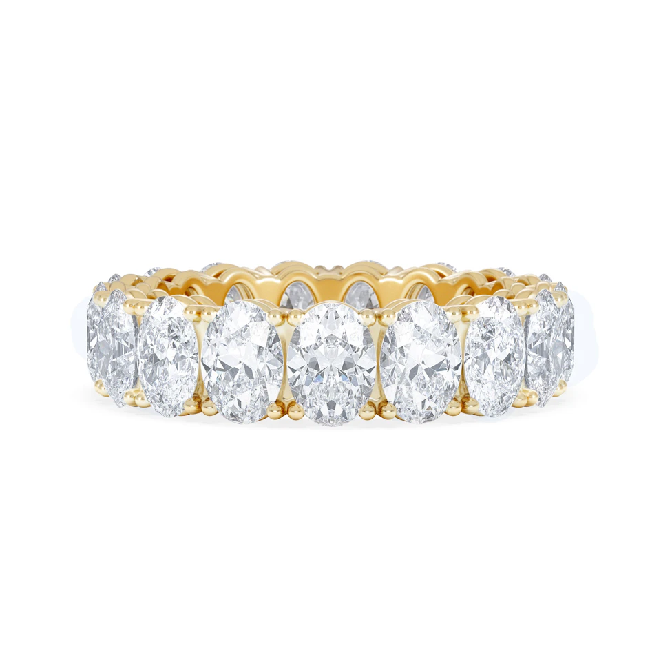 LUXE 5.00ct Lab Diamond Eternity Ring with IGI Certified Oval-Cut Diamonds in 18K Yellow Gold