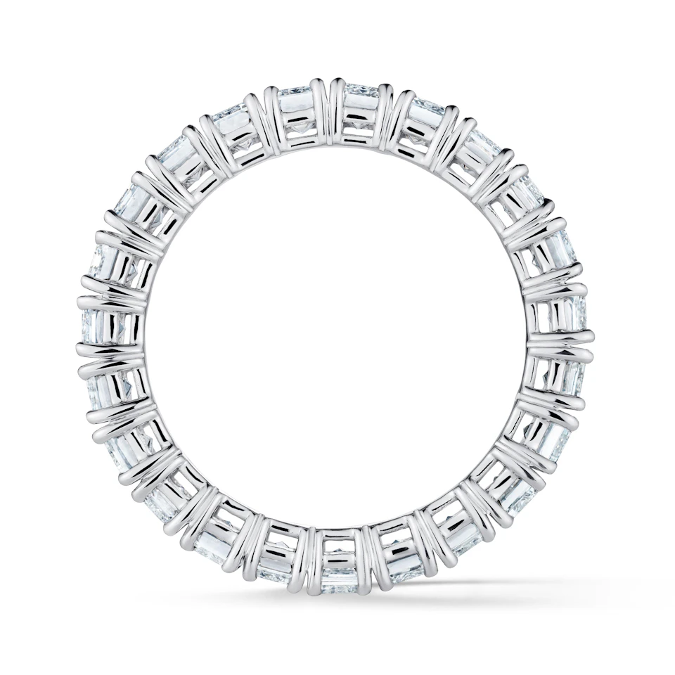 LUXE 5.00ct Lab Diamond Chloe Eternity Ring with IGI Certified Emerald-Cut Diamonds in 18K White Gold