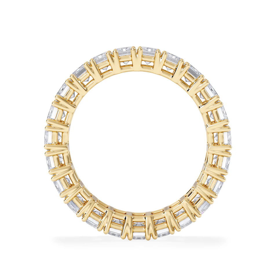 LUXE 5.00ct Lab Diamond Eternity Ring with IGI Certified Emerald-Cut Diamonds in 18K Yellow Gold