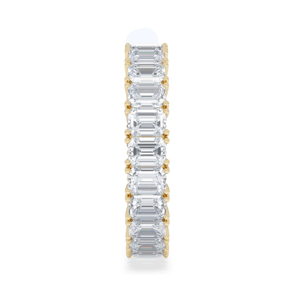 LUXE 5.00ct Lab Diamond Eternity Ring with IGI Certified Emerald-Cut Diamonds in 18K Yellow Gold