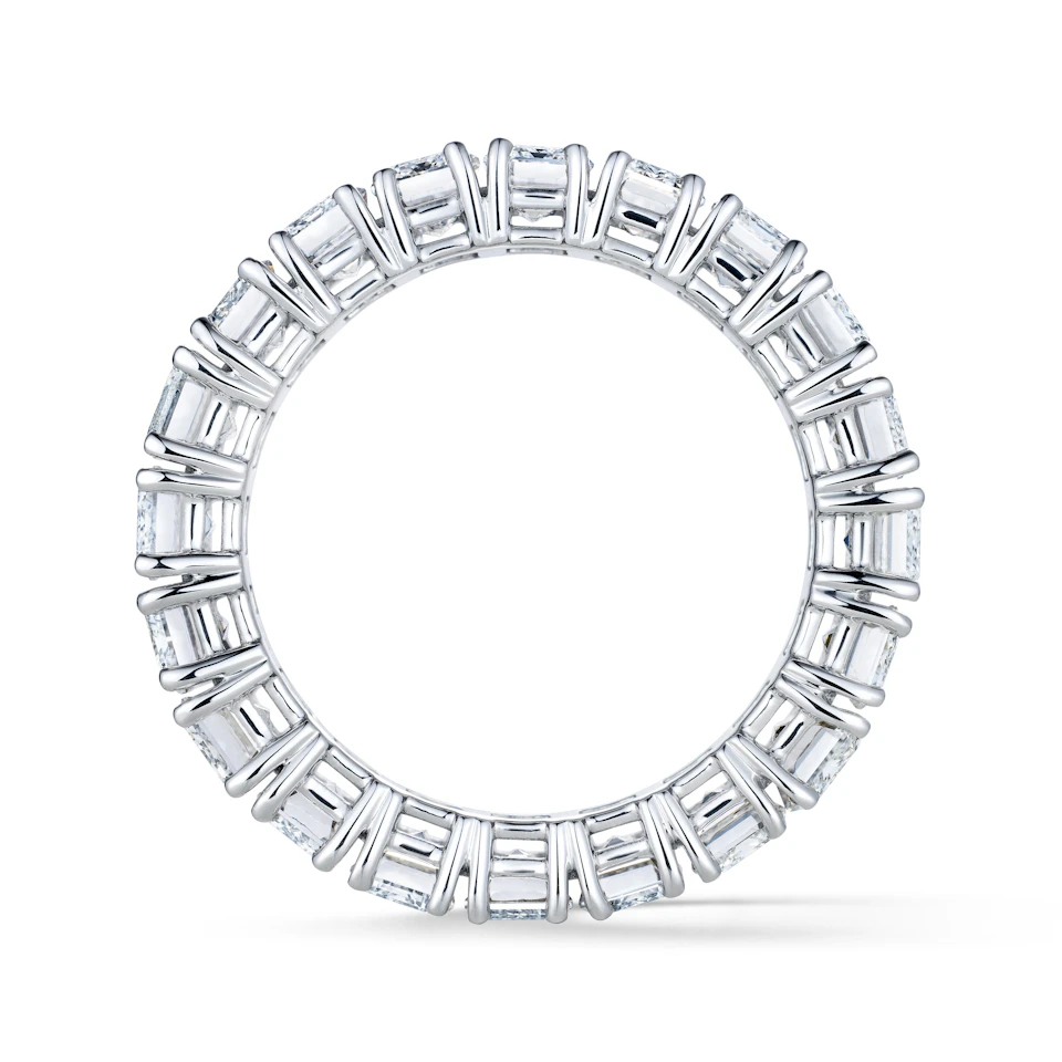 LUXE 7.00ct Lab Diamond Chloe Eternity Ring with IGI Certified Emerald-Cut Diamonds in 18K White Gold