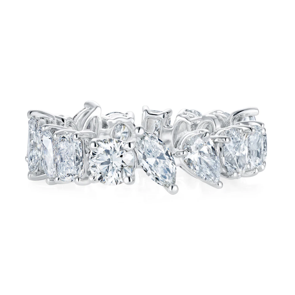 LUXE 4.00ct Lab Diamond Chloe Eternity Ring with IGI Certified Mixed-Cut Diamonds in 18K White Gold