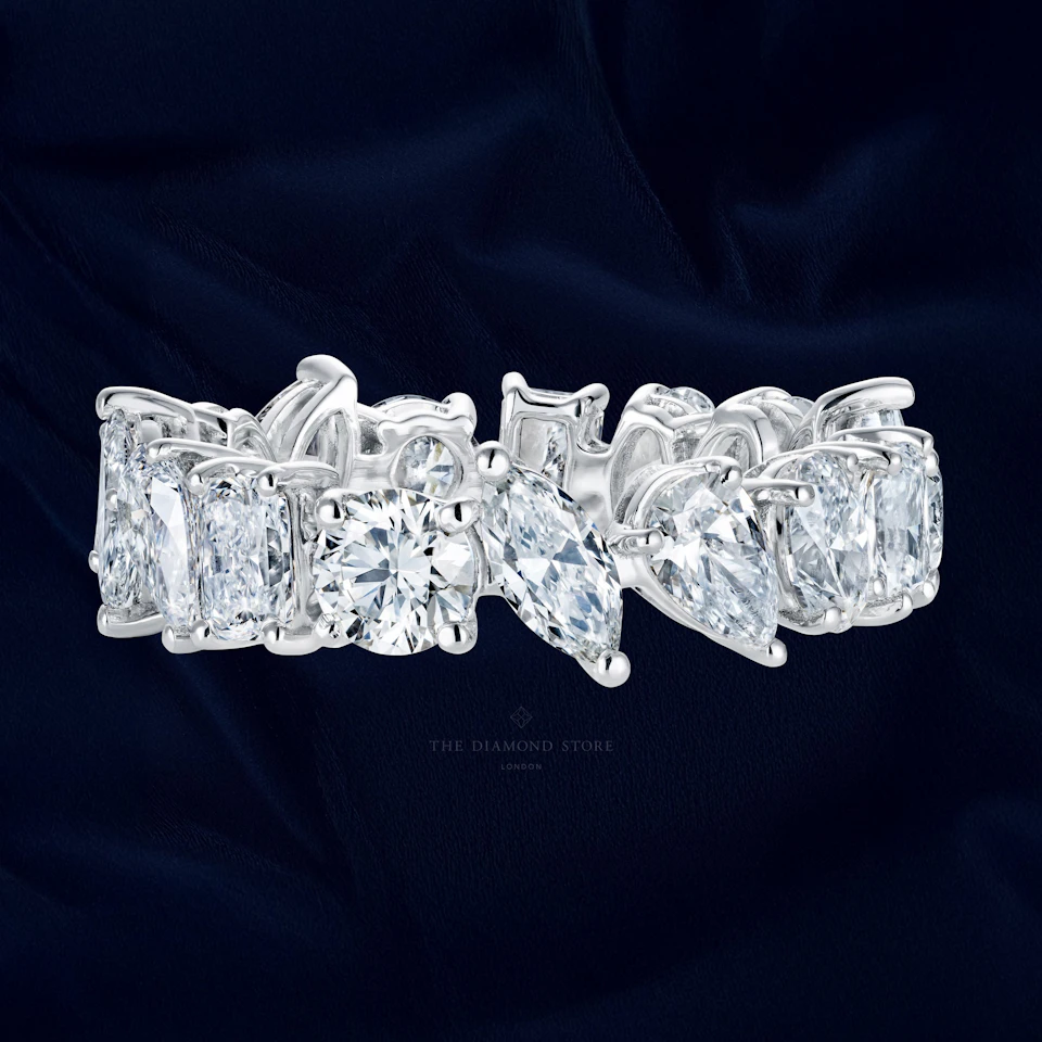 LUXE 4.00ct Lab Diamond Chloe Eternity Ring with IGI Certified Mixed-Cut Diamonds in 18K White Gold