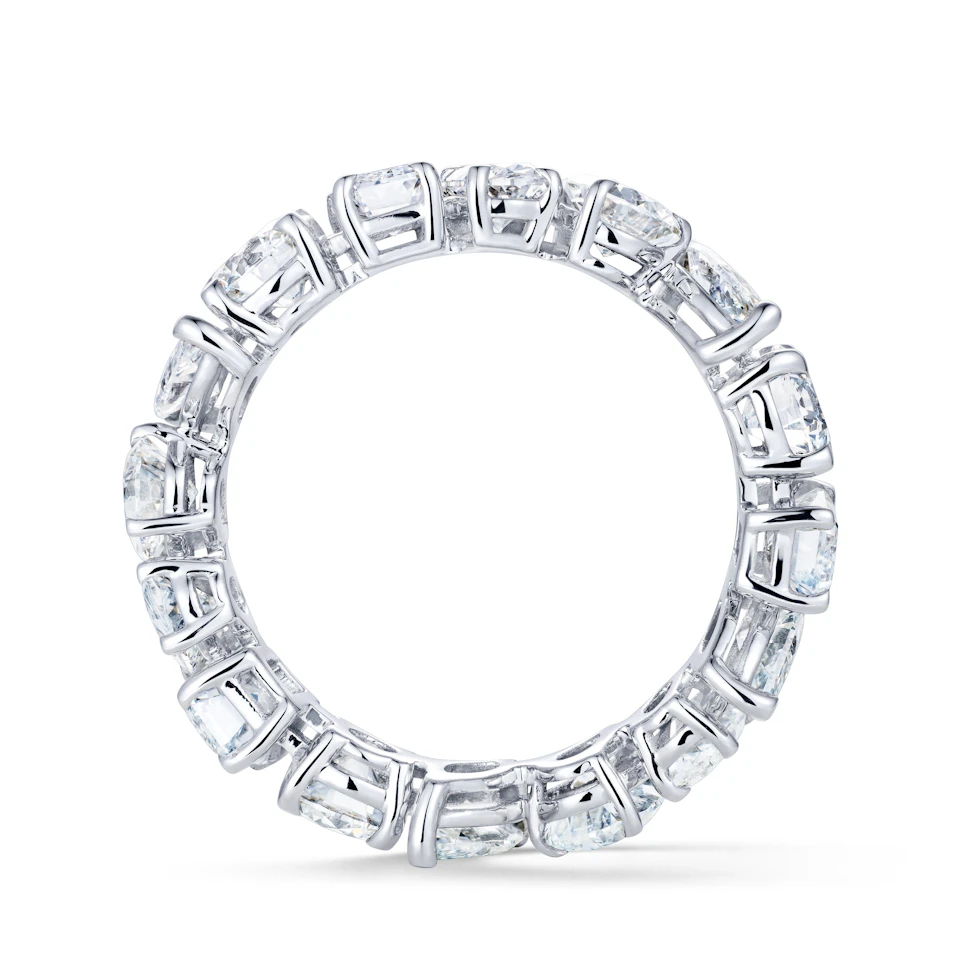LUXE 4.00ct Lab Diamond Eternity Ring with IGI Certified Asymmetrical-Cut Diamonds in 18K White Gold