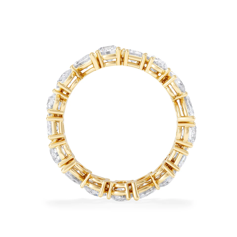 LUXE 4.00ct Lab Diamond Eternity Ring with IGI Certified Asymmetrical-Cut Diamonds in 18K Yellow Gold