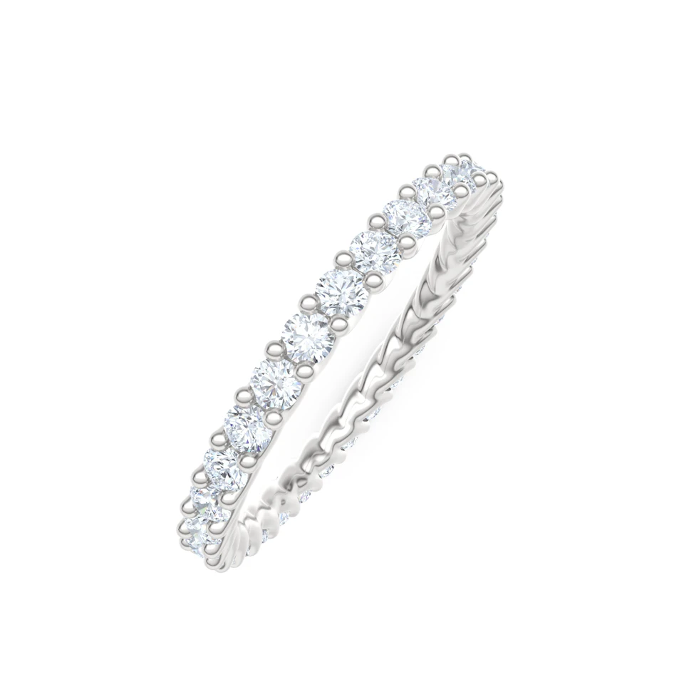 Legacy 1.00ct Round Cut Lab Diamond Eternity Ring in 18K White Gold