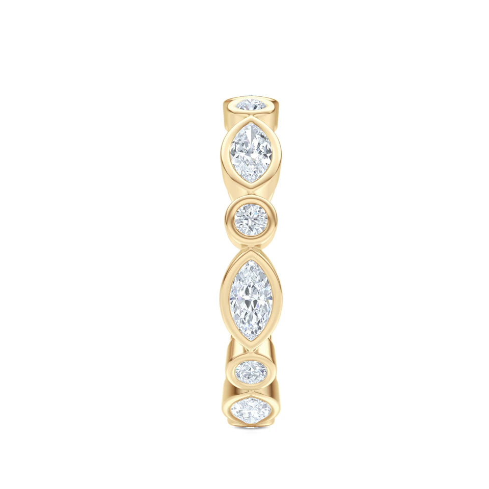 Skyline 1.13ct Marquise and Round Cut Lab Diamond Eternity Ring in 14K Yellow Gold