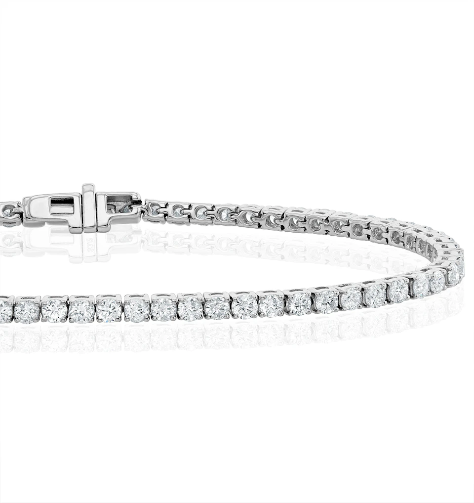Diamond Tennis Bracelet 4ct Look 18K White Gold - J3355