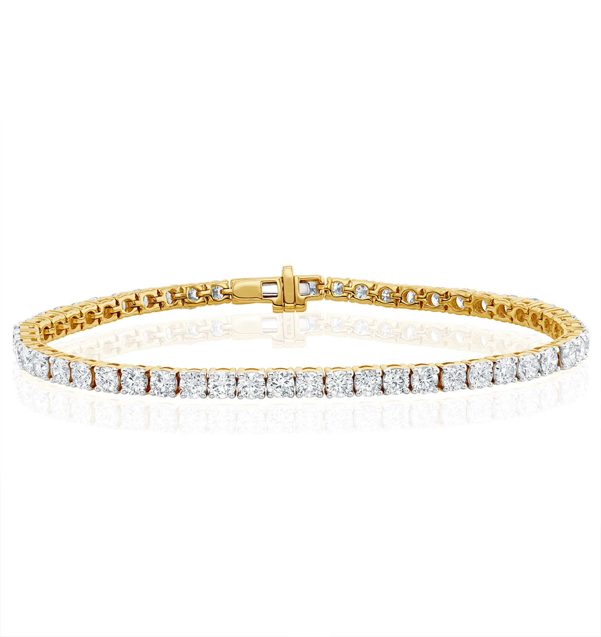 8ct Lab Diamond Tennis Bracelet Claw Set in 9K Yellow Gold