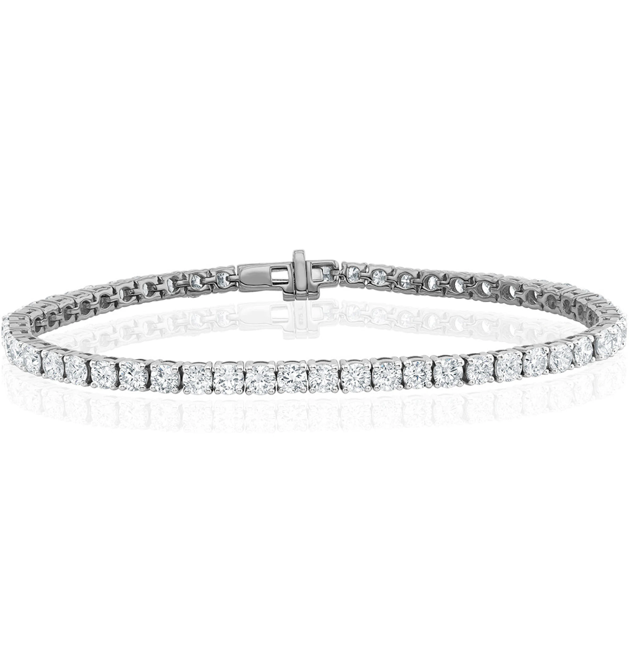10ct Lab Diamond Tennis Bracelet Claw Set in 9K White Gold