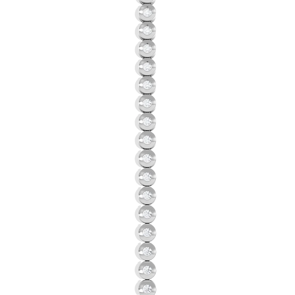 1ct Lab Diamond Tennis Bracelet Rub Over Style in 9K Yellow Gold