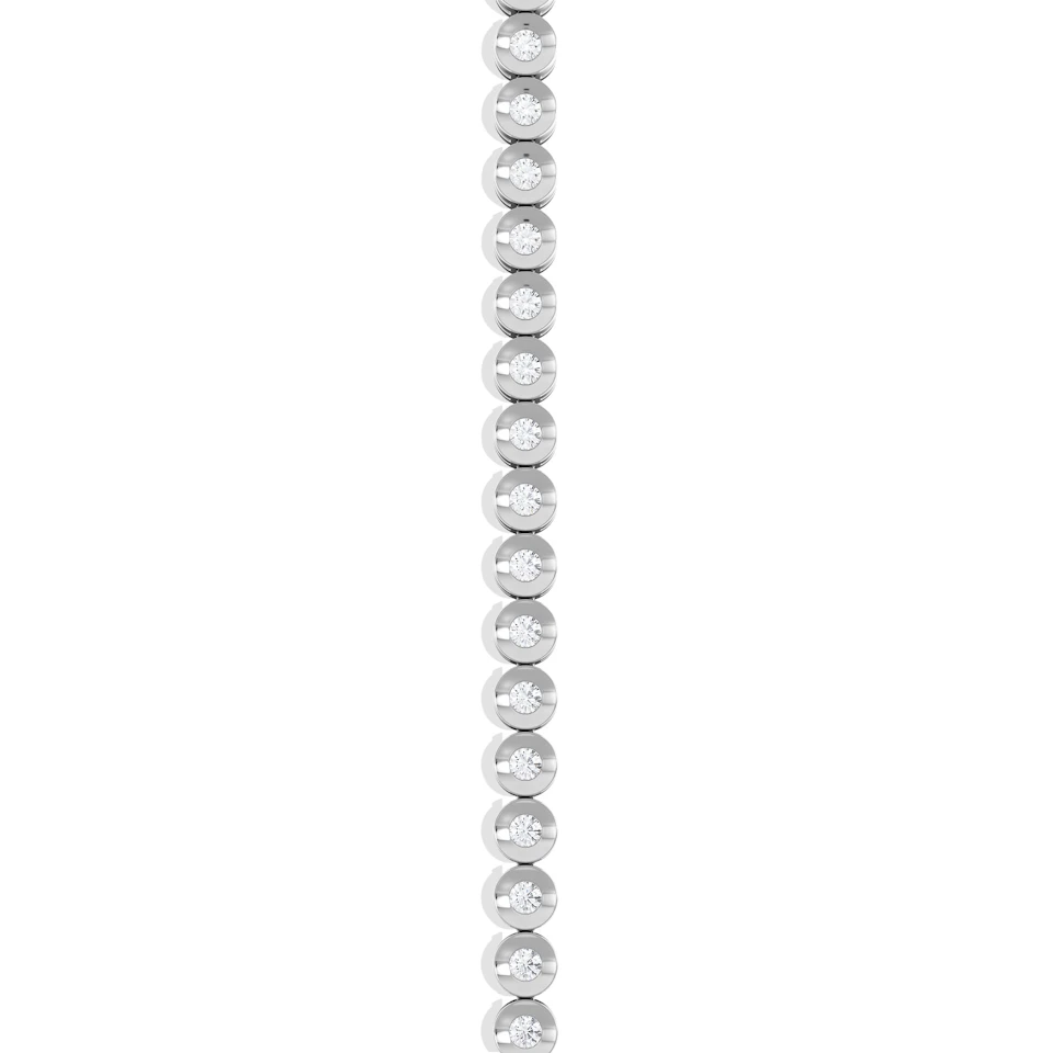 1ct Lab Diamond Tennis Bracelet Rub Over Style in 925 Sterling Silver