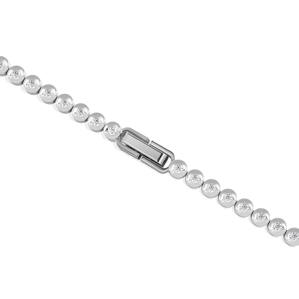 1ct Lab Diamond Tennis Bracelet Rub Over Style in 9K Yellow Gold