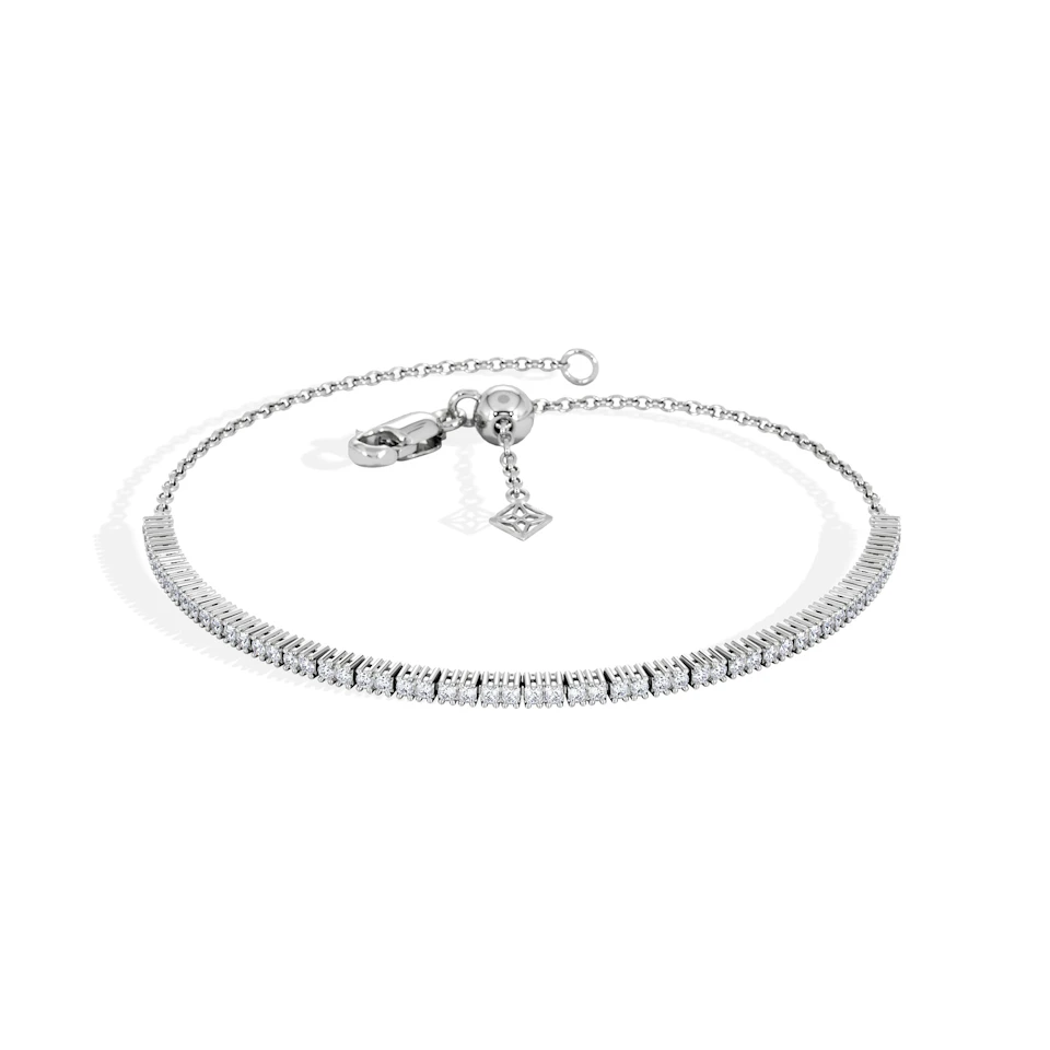 Adjustable Lab Diamond Tennis Bracelet 0.50ct in 925 Silver