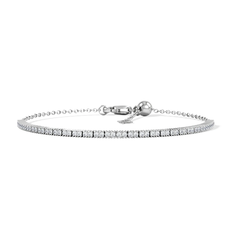 Adjustable Lab Diamond Tennis Bracelet 0.50ct in 925 Silver