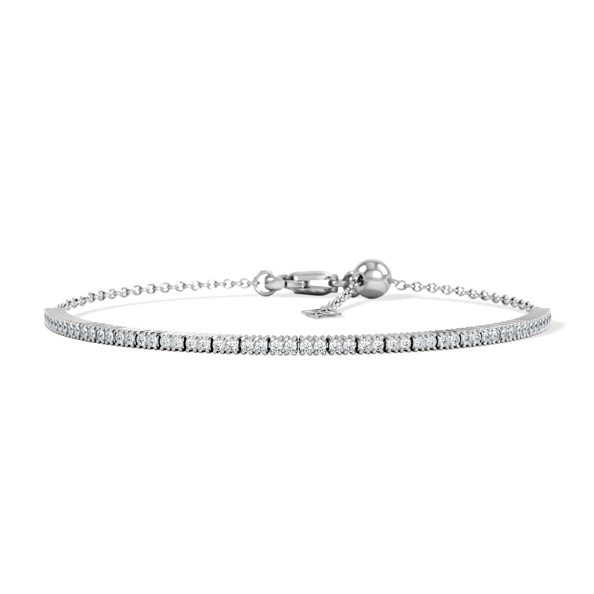 Adjustable Lab Diamond Tennis Bracelet 0.50ct in 925 Silver