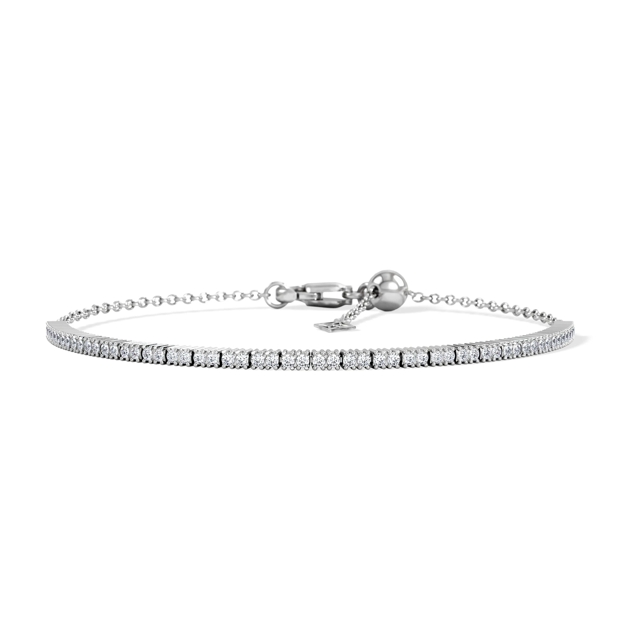 Adjustable Lab Diamond Tennis Bracelet 0.50ct in 925 Silver