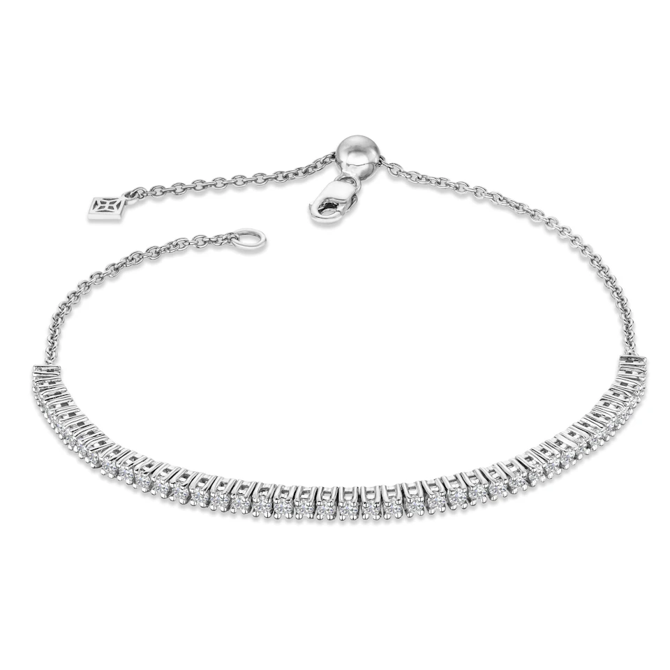 Adjustable Lab Diamond Tennis Bracelet 1.00ct in 925 Silver