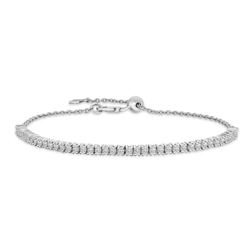Adjustable Lab Diamond Tennis Bracelet 1.00ct in 925 Silver