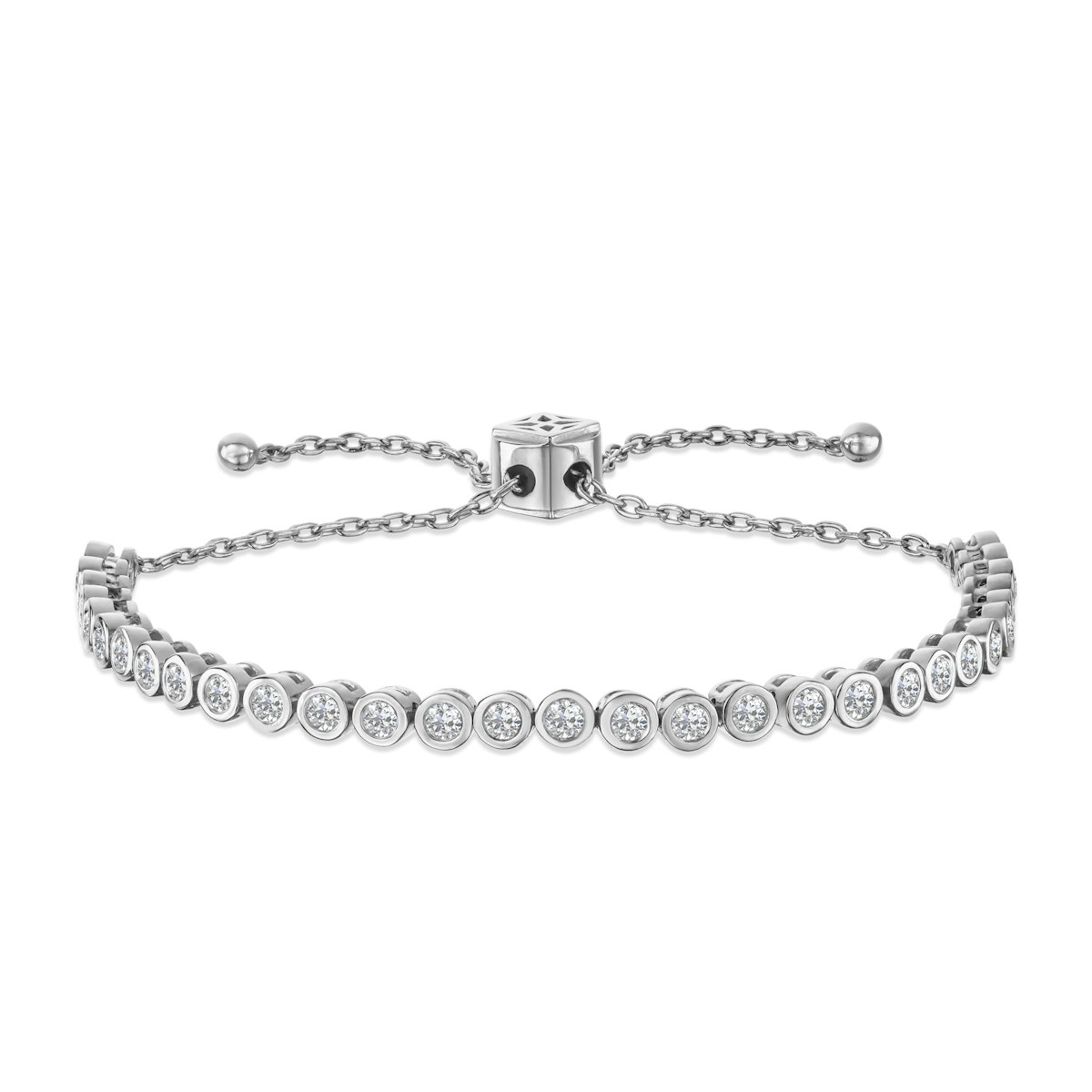 Lab Diamond Bezel Rubover Tennis Bracelet Tennis Bracelet 1.00ct in 925 Silver