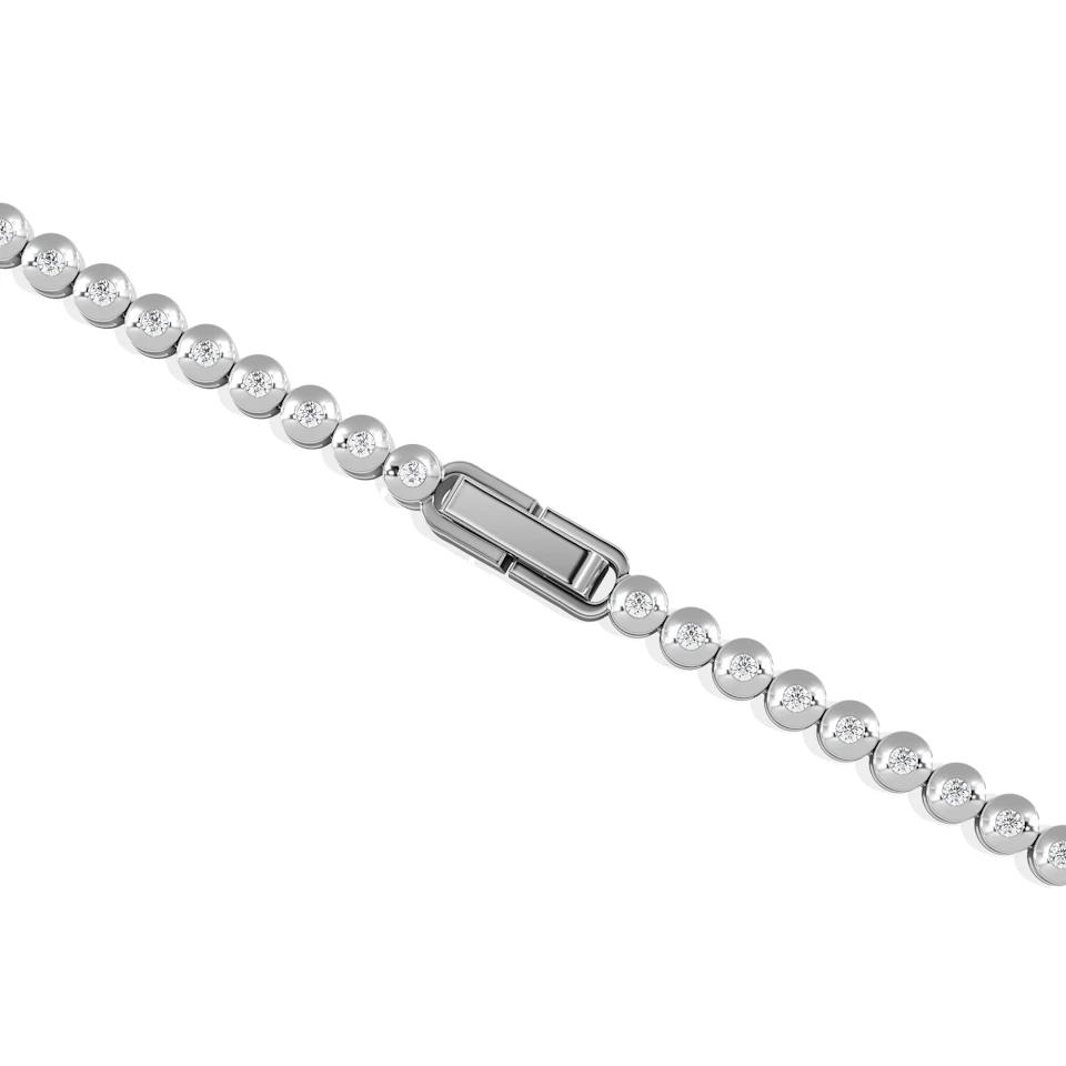 0.50ct Round Cut Lab Diamond Bezel Tennis Bracelet in Sterling Silver