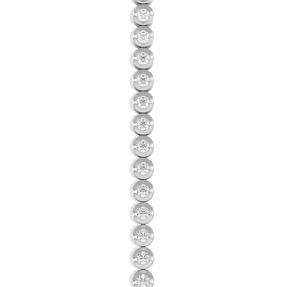 2.00ct Round Cut Lab Diamond Bezel Tennis Bracelet in Sterling Silver