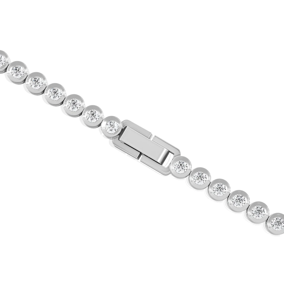 2.00ct Round Cut Lab Diamond Bezel Tennis Bracelet in Sterling Silver
