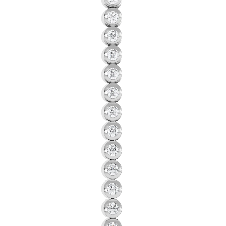 3.00ct Round Cut Lab Diamond Bezel Tennis Bracelet in Sterling Silver