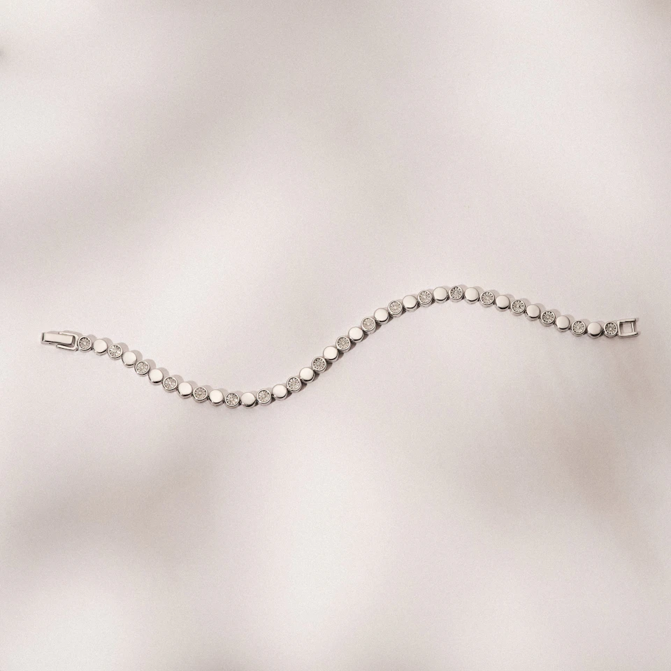 Lab Diamond Mens Tennis Bracelet Round Cut 0.10ct H/SI Silver