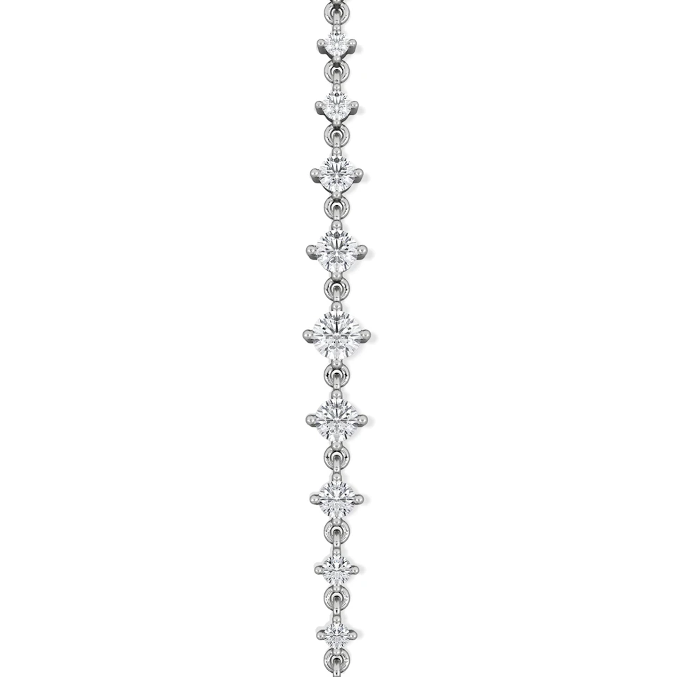 Moments 1.00ct Round Cut Lab Diamond Adjustable Tennis Bracelet in Sterling Silver