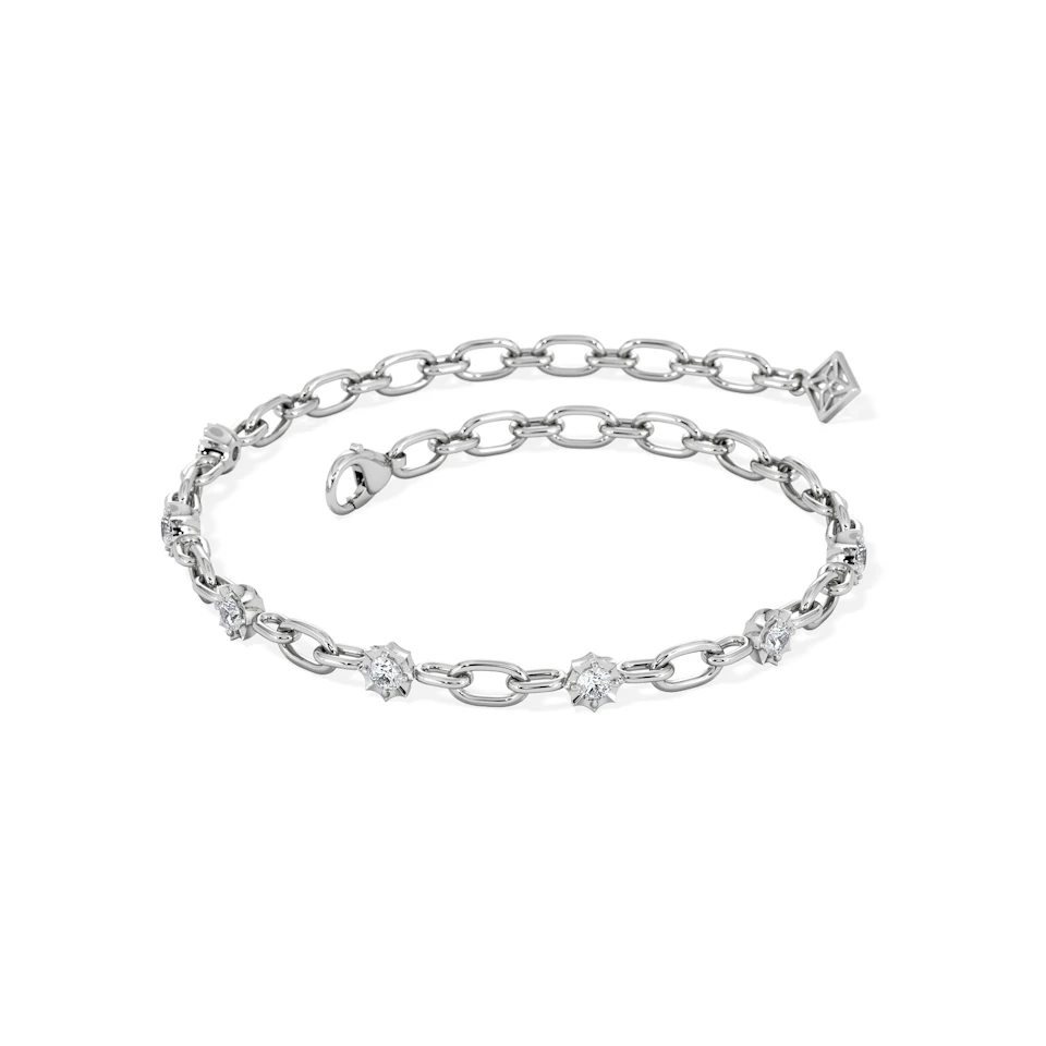 Bound Lab Diamond Link Bracelet 0.40ct Round Cut in Sterling Silver