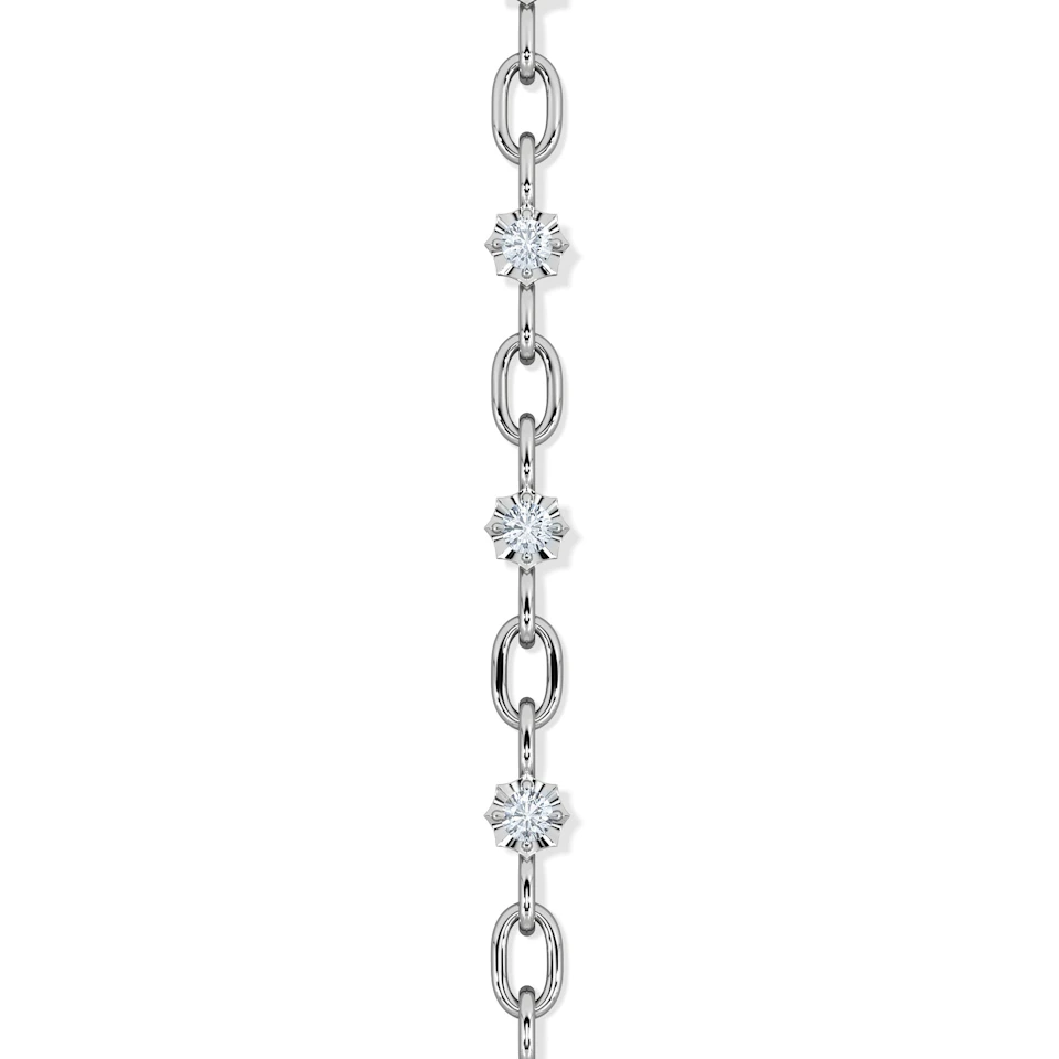 Bound Lab Diamond Link Bracelet 0.40ct Round Cut in Sterling Silver