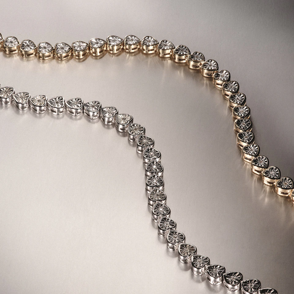 Heart Tennis Bracelet Lab Diamond 0.15ct in 18K Gold Vermeil