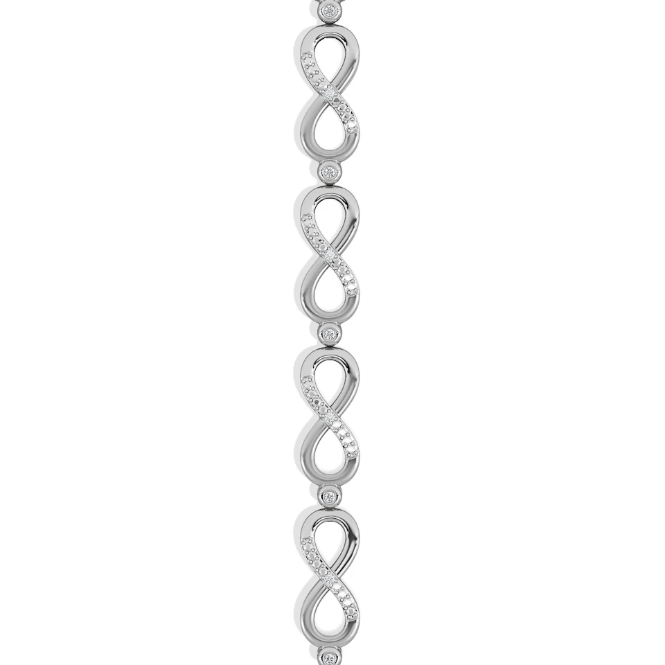Infinity Love 0.05ct Lab Diamond Link Bracelet in Sterling Silver