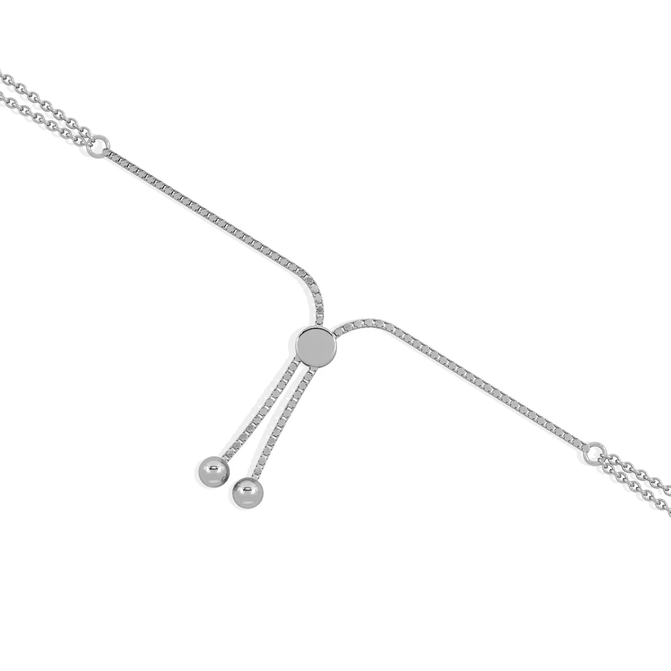 Astrology Sagittarius 0.07ct Lab Grown Diamond Adjustable Medallion Bracelet Sterling Silver