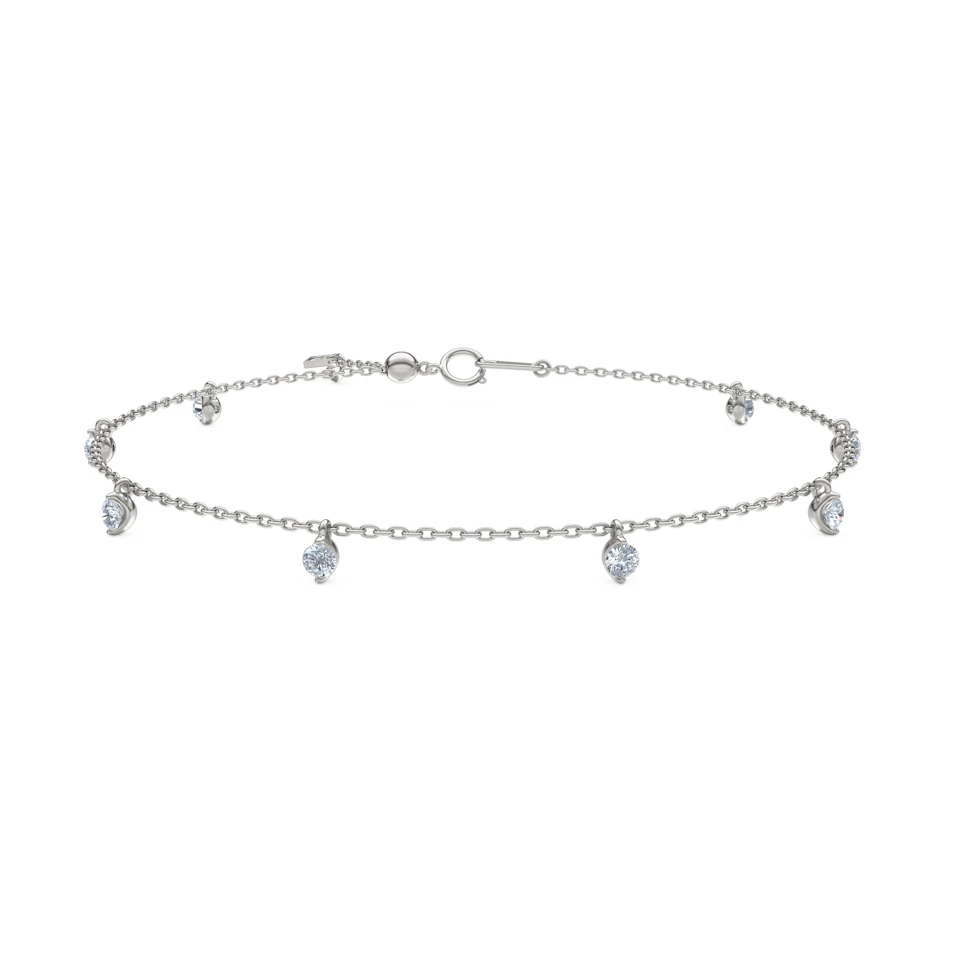 The Anklet - 0.50ct Round Cut Lab Diamond in Sterling Silver