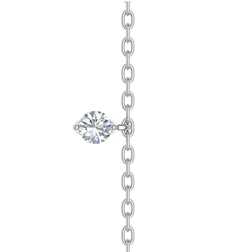 The Anklet - 0.50ct Round Cut Lab Diamond in Sterling Silver