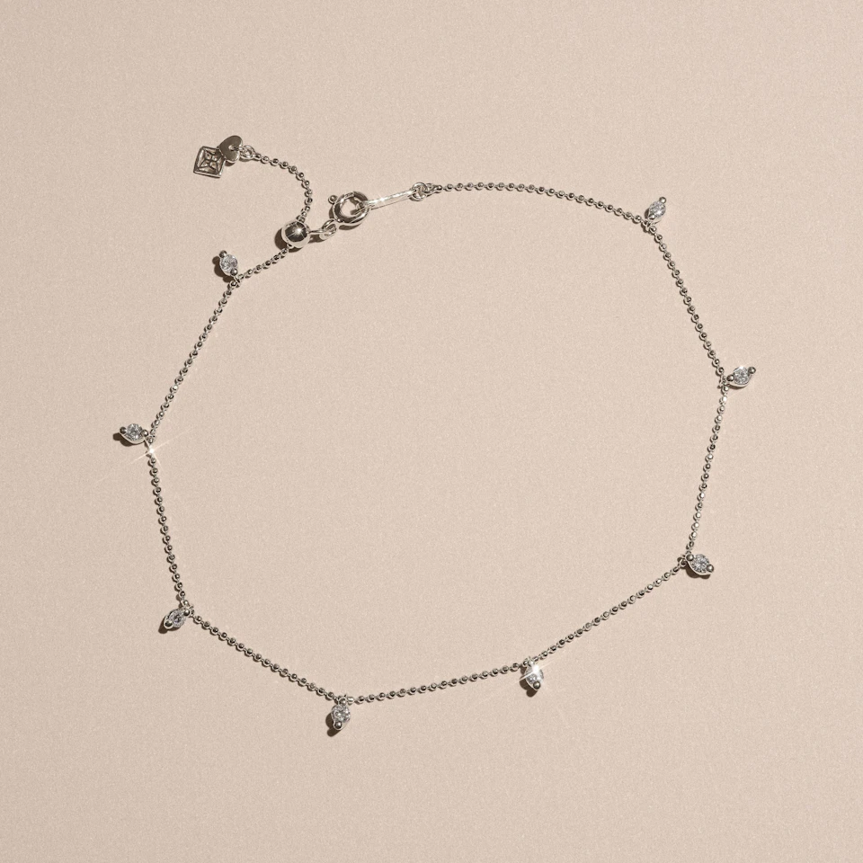 The Anklet - 0.50ct Round Cut Lab Diamond in Sterling Silver