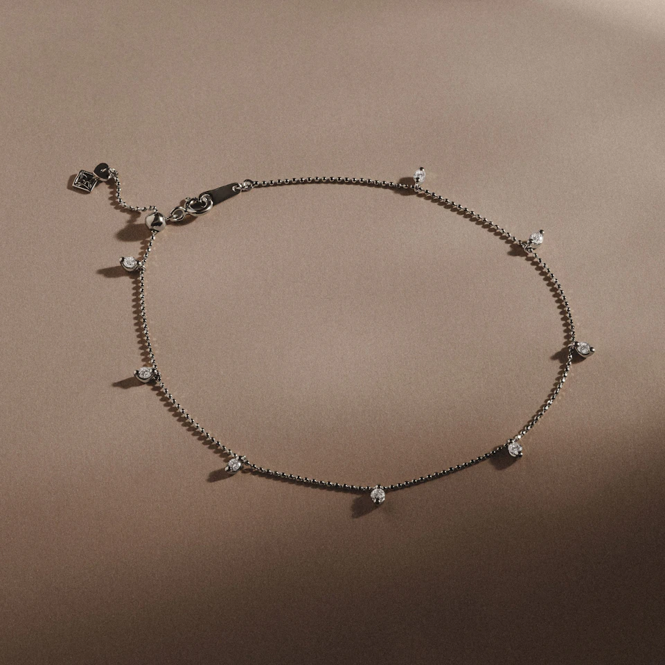 The Anklet - 0.50ct Round Cut Lab Diamond in Sterling Silver