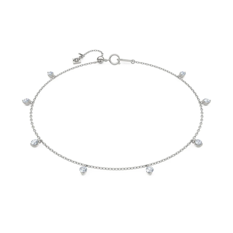 The Anklet - 0.50ct Round Cut Lab Diamond in Sterling Silver