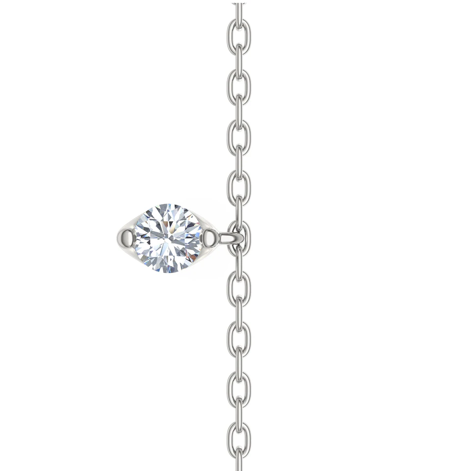 The Anklet - 1.00ct Round Cut Lab Diamond in Sterling Silver