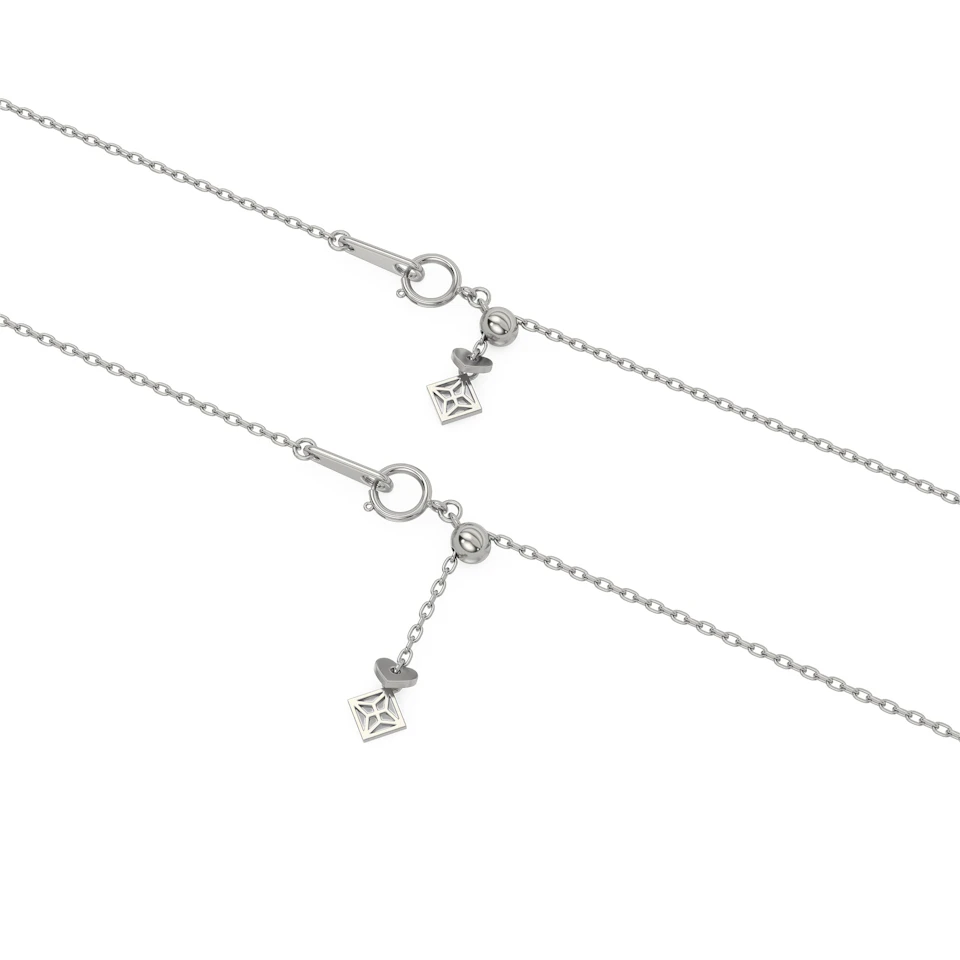 The Anklet - 1.00ct Round Cut Lab Diamond in Sterling Silver