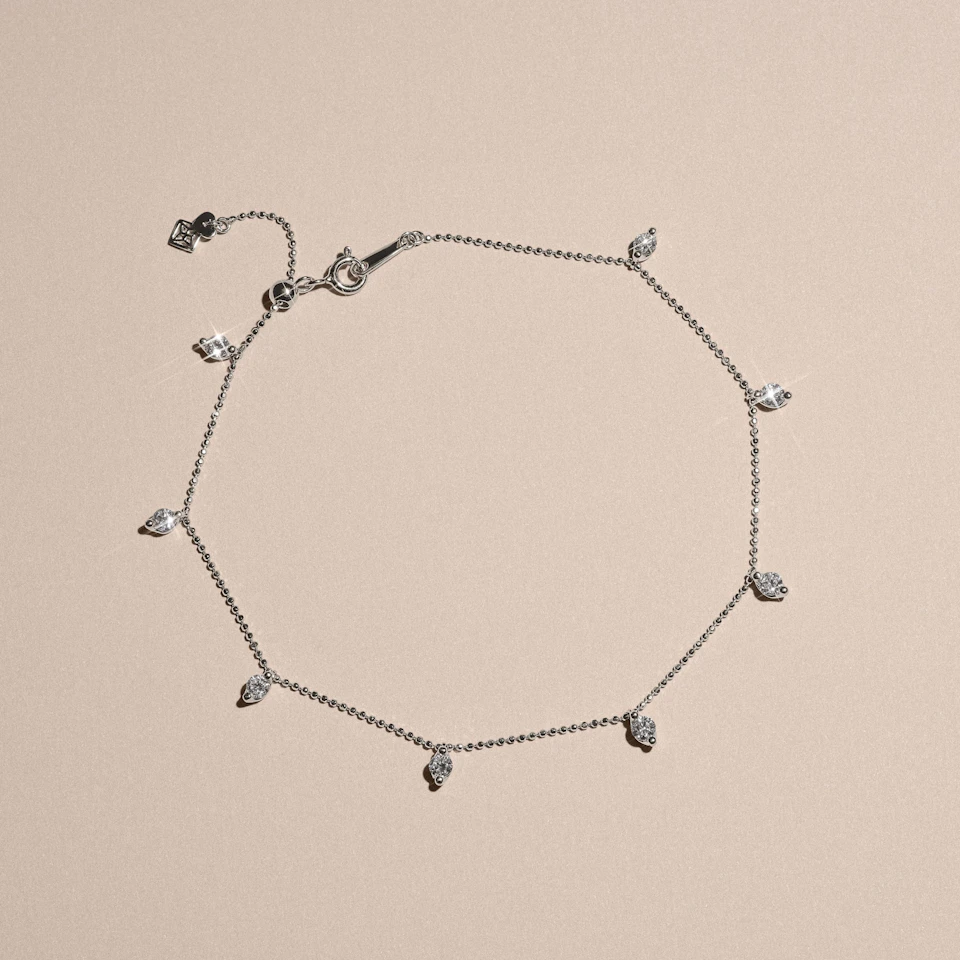 The Anklet - 1.00ct Round Cut Lab Diamond in Sterling Silver
