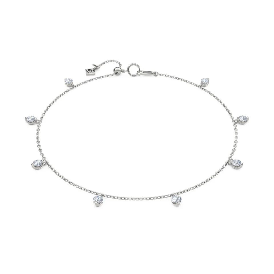 The Anklet - 1.00ct Round Cut Lab Diamond in Sterling Silver