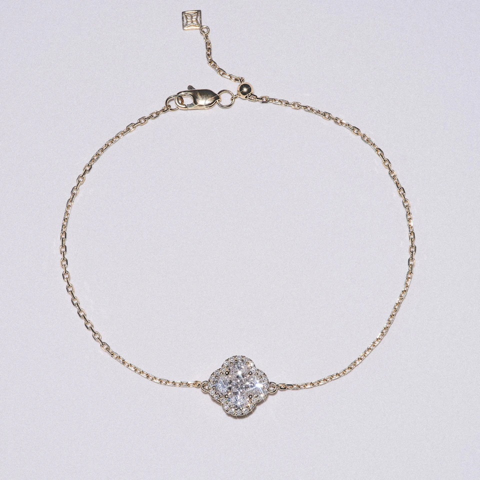 Alegria 0.91ct Lab Diamond Halo Bracelet in 9K Yellow Gold