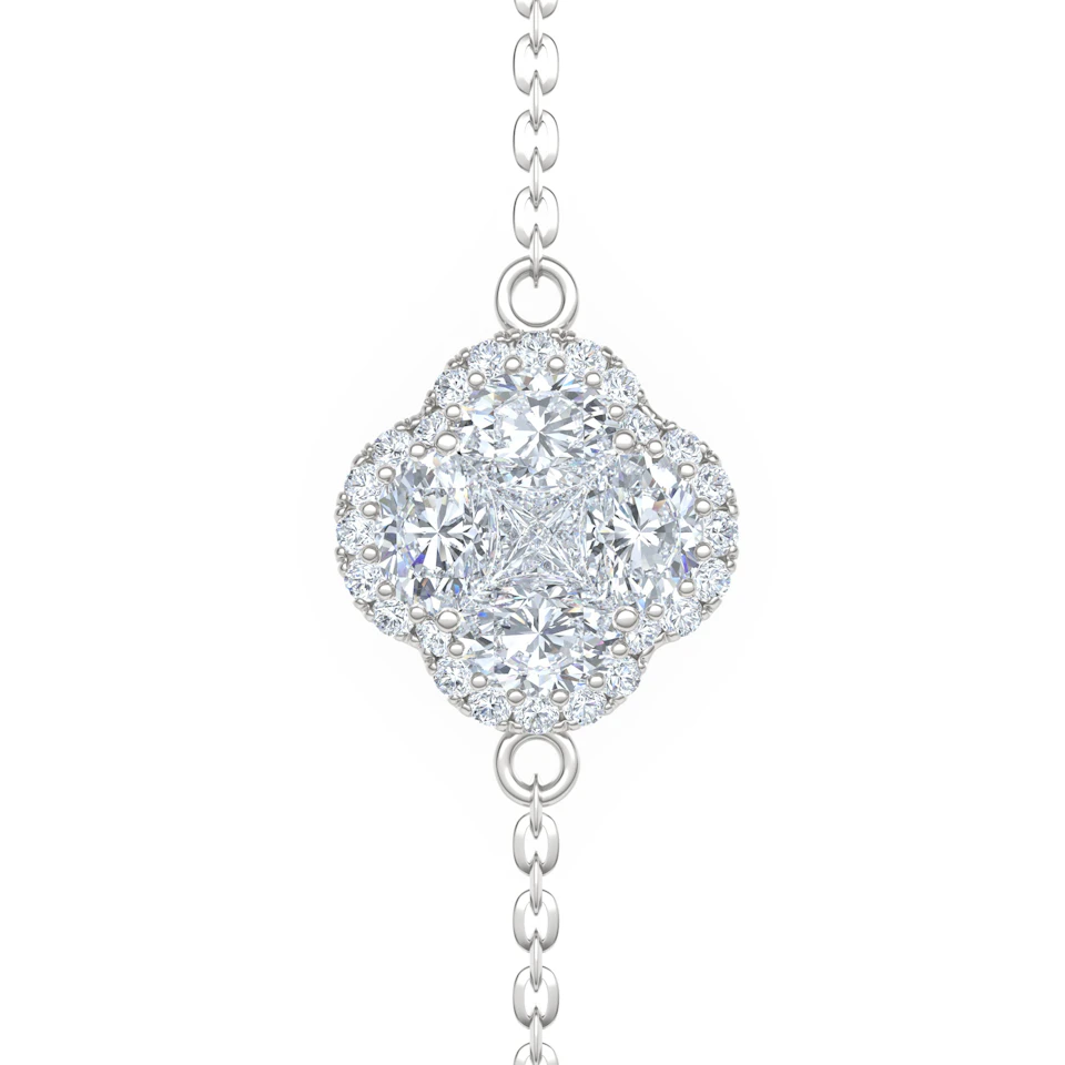Alegria 0.91ct Lab Diamond Halo Bracelet in 9K White Gold