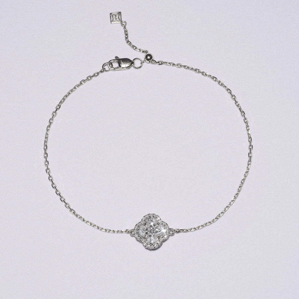 Alegria 0.91ct Lab Diamond Halo Bracelet in 9K White Gold