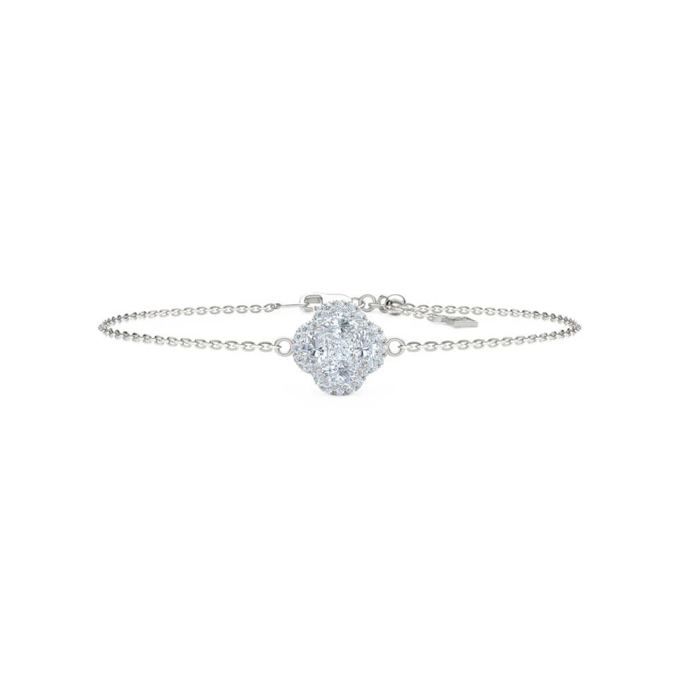 Alegria 0.91ct Lab Diamond Halo Bracelet in 9K White Gold